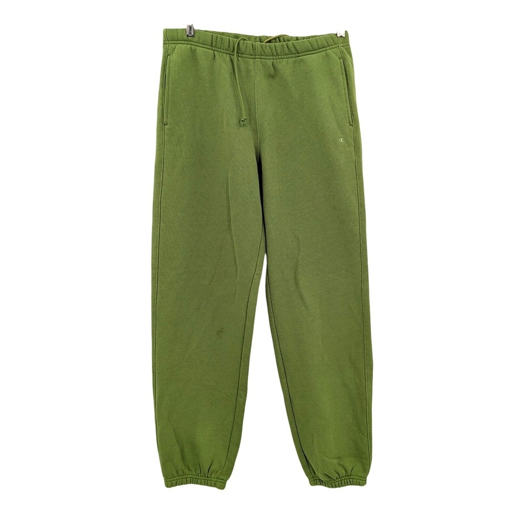Champion Reverse Weave Sweatpants Green Heavyweight Jogger Pockets Medium